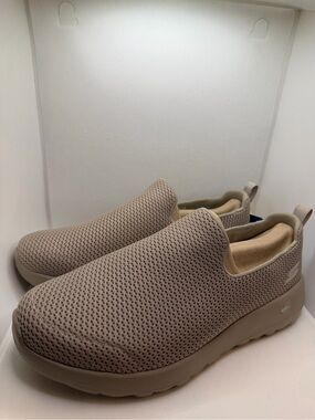 Extra Wide M10 - Skechers Men's Slip-On Mesh Loafers in Taupe
